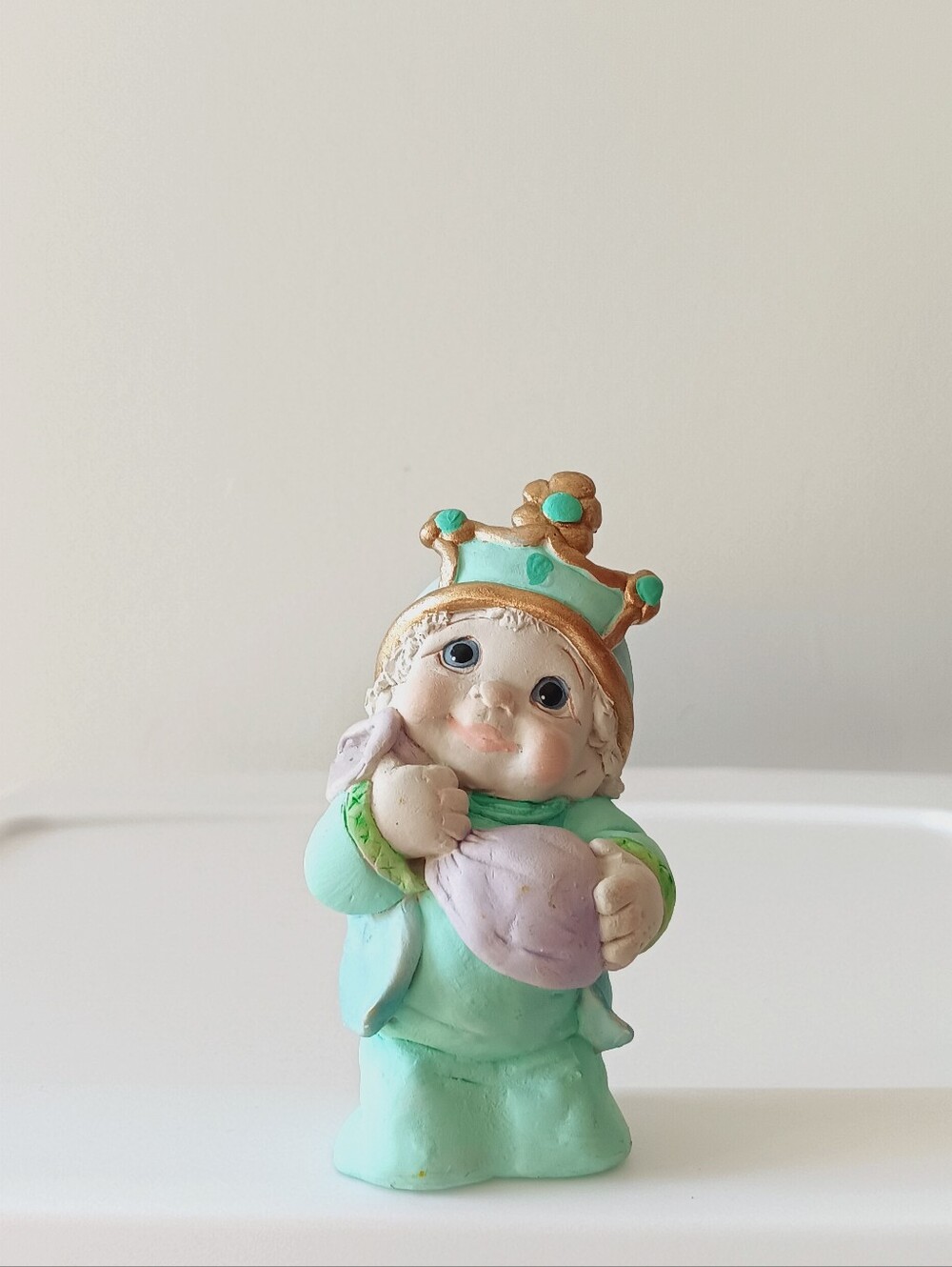 Vintage Dreamsicles Figurine Christmas Nativity King '95 by Kristin Aqua Gold